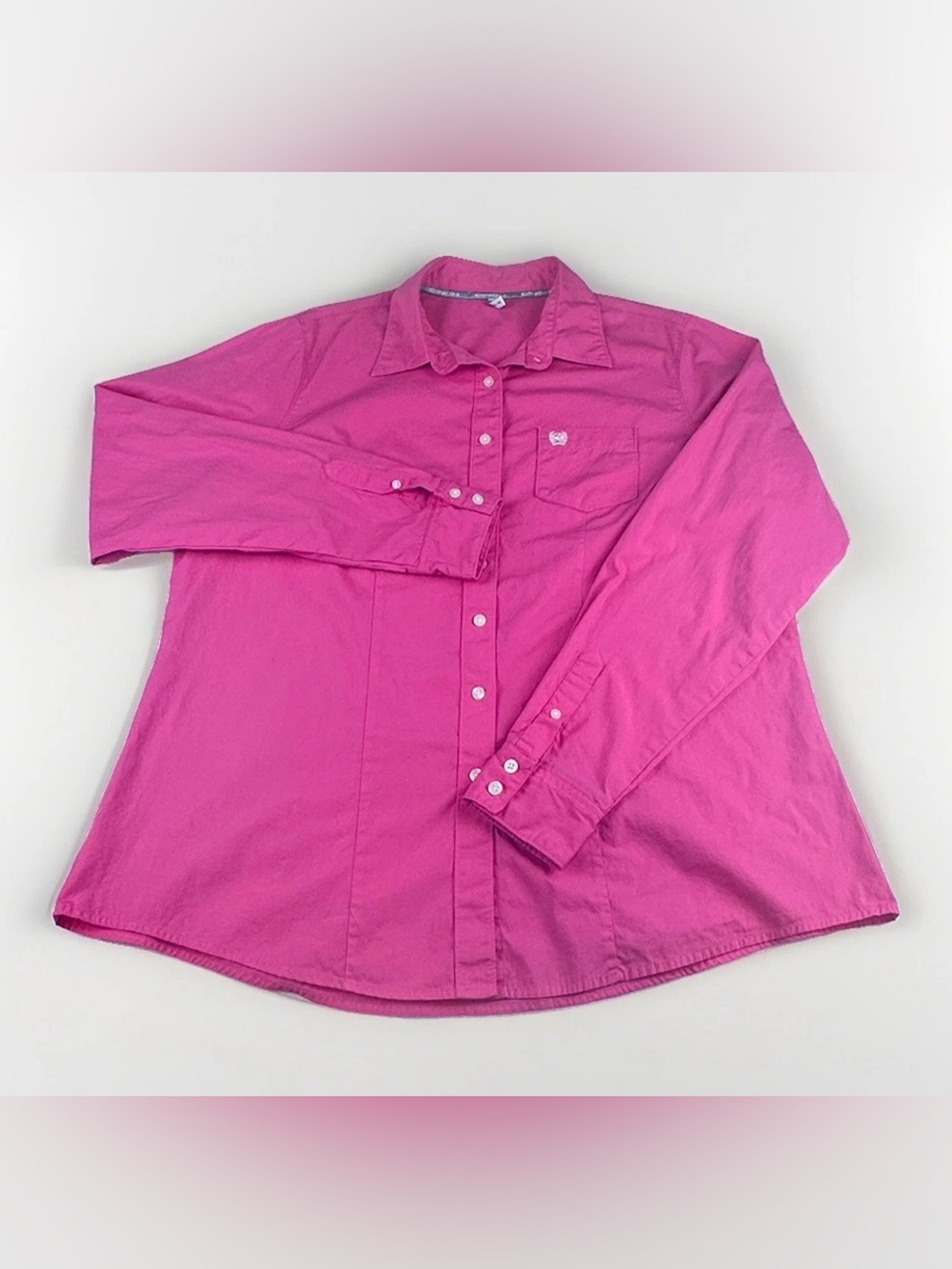 CINCH Womens XL Pink Button Down Western Shirt Long Sleeve Cotton Rodeo Cowgirl